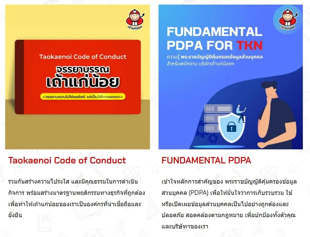 The annual project to review understanding of the Ethical Conduct of Taokaenoi (Small Business Owners) and the PDPA (Personal Data Protection Act)